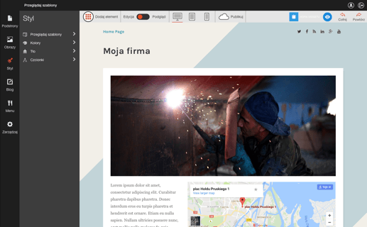 Kreator stron w AZ.pl działa na zasadzie drag&drop - jest łatwy w obsłudze i od razu przystosowuje stronę do urządzeń mobilnych