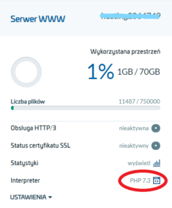 Aktualizacja PHP w AZ.pl