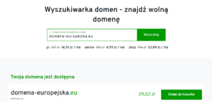 Wyszukiwarka - domena .eu